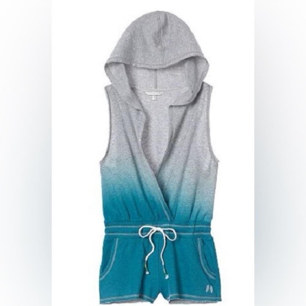 Victoria's Secret Gray and Blue Hooded Swim Coverup